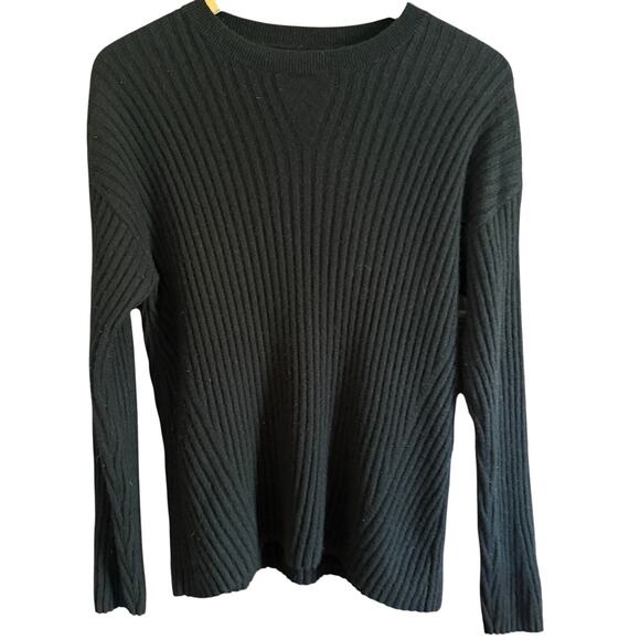 J BRAND | Black 100% Cashmere Crew Neck Ribbed Relaxed Fit Sweater | Extra Small - Picture 1 of 7